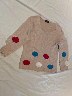 Putorti Beige Polka Dot Wool Sweater